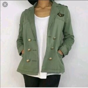 Cabi Olive Green Seargent Patch Military Jacket